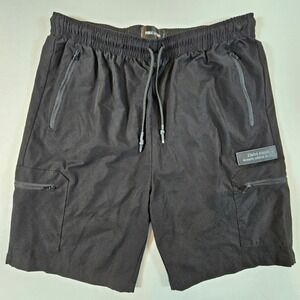 Public Record Cargo Shorts Mens Large Black Daniele Limited Edition Patch
